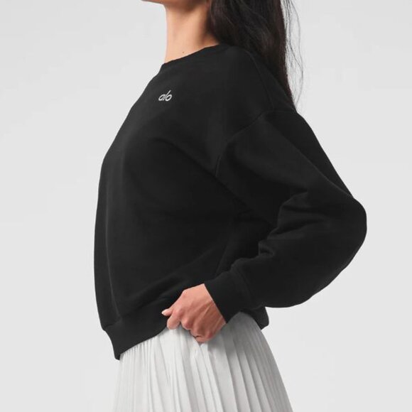 Alo Yoga NWT Accolade Crew Neck Pullover Black Size S - Picture 4 of 4